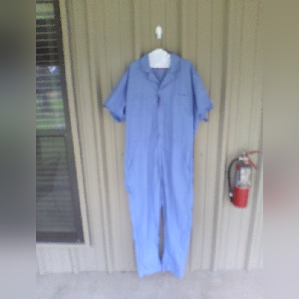 Men's Red Kap Baby Blue Zip Front Work Coveralls Size XXL Farm Mechanic Painter
